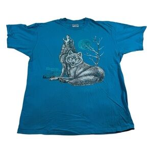 Vintage 90s Montana Wolf Graphic Tee